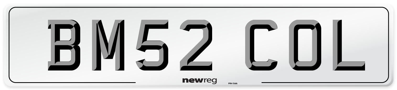 BM52 COL Number Plate from New Reg